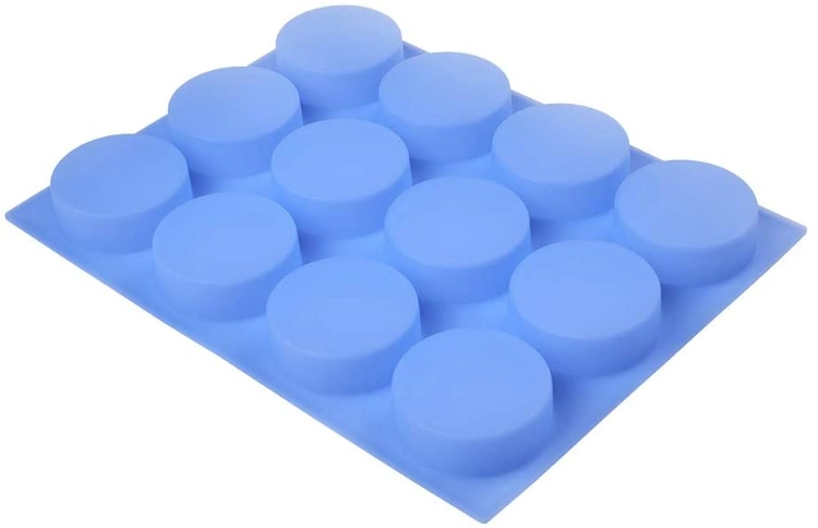 12 Cavities Round Silicone Soap Mold DIY Soap Dish Handmade Soap Maker Candle Mold